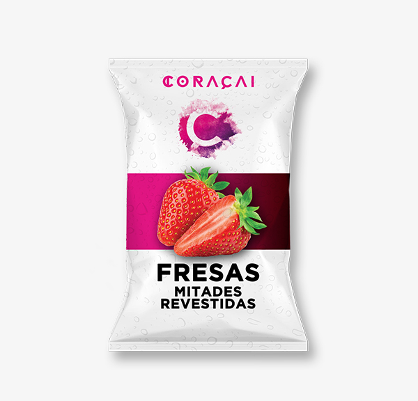 fresa congelada mitades revestidas