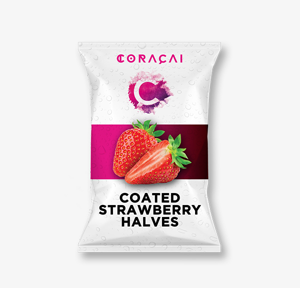 coated strawberry halves